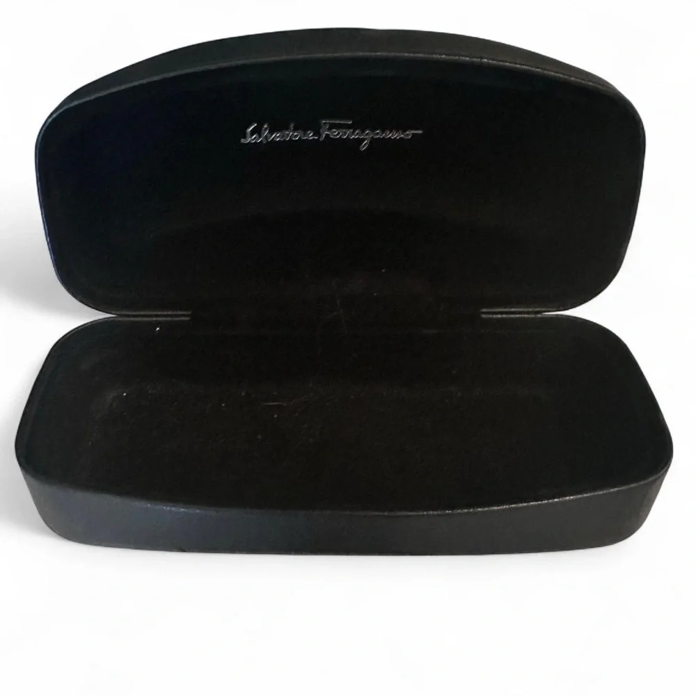 Salvatore Ferragamo black leather Sunglasses Case CASE ONLY